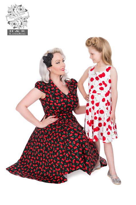 White Bombshell Cherry Swing Dress Hearts And Roses London