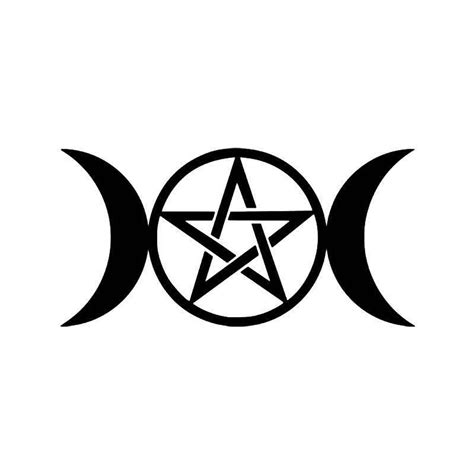 Triple Moon Goddess Wicca Pentacle Pagan Symbol Vinyl Sticker