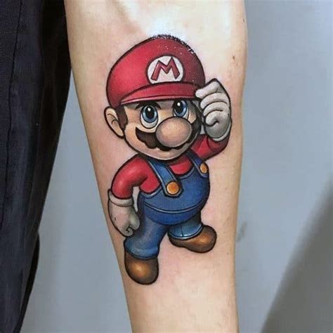 Inner Forearm Gamer Guys Mario Tattoos Cartoon Character Tattoos
