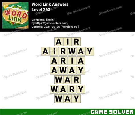 Word Link Level 263 Answers Game Solver