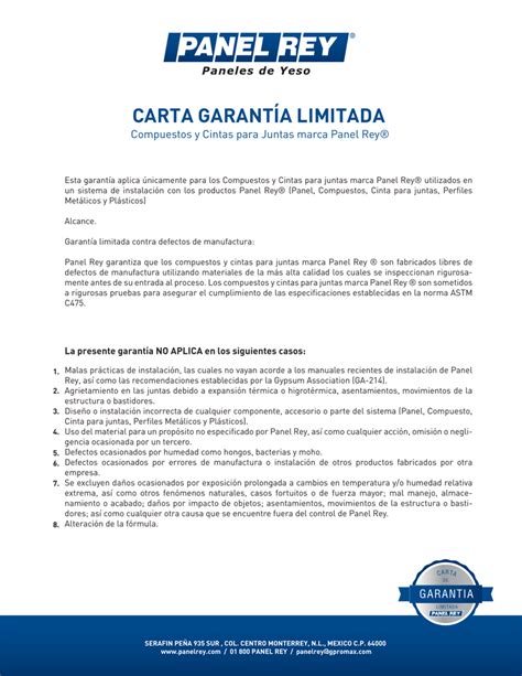 Carta De Garantia