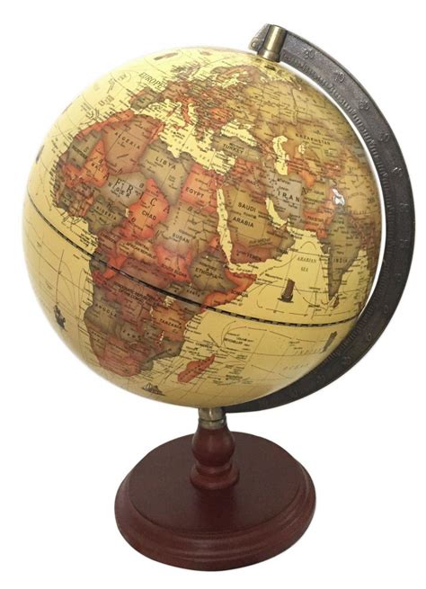 Exerz Antique Globe Large Dia 10 25cm With A Wood Base Political
