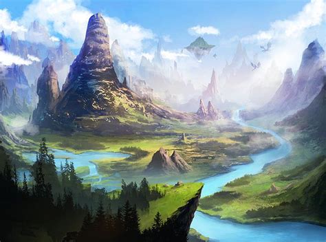 Mobile Game Mountain By Mrainbowwj On Deviantart Fantasy Background