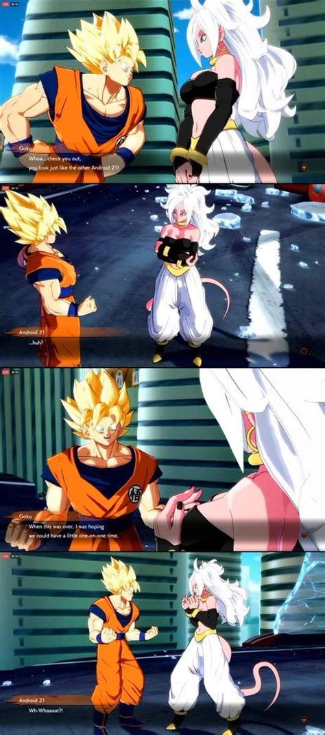 Goku Flirting With Majin Android 21 Db Fighterz Dragon Ball Z Anime