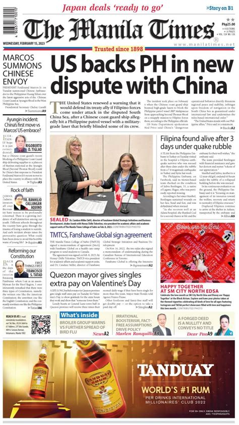 Today's Front Page | February 15, 2023 | The Manila Times