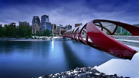 Hd Wallpaper Canada Alberta Peace Bridge Calgary Downtown