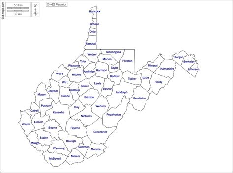 Printable Wv County Map Printable Templates