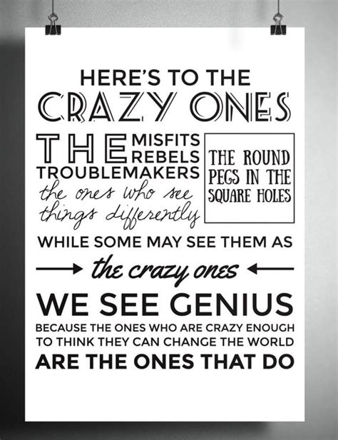 Heres To The Crazy Ones Quote Digital Download