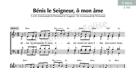 Chantons En Eglise Bénis Le Seigneur ô Mon âme Z102 6 Emmanuell
