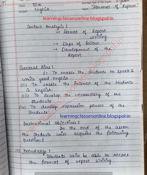 Best Report Writing Examples For Class 12 How To Write A Introduction