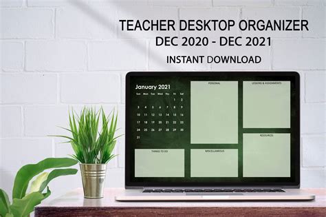 Teacher Desktop Wallpaper Organizer 13 Month Desktop Etsy
