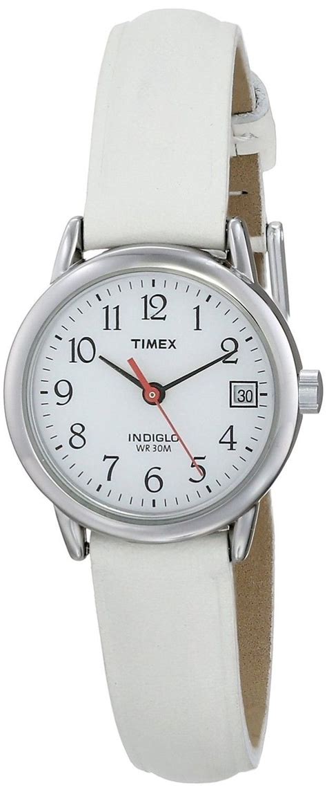 White Watches For Women Timex Womens T2h391 Easy Reader White Leather