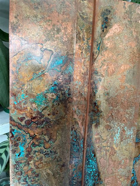 Modern Large Copper Patina Wall Art Weathered Pure Copper Etsy