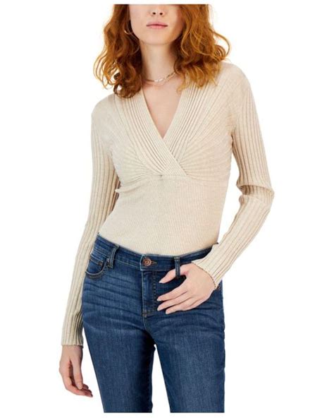 Inc International Concepts Synthetic Ribbed Surplice Pullover Sweater Created For Macy S In
