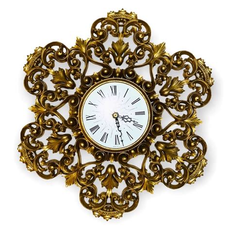 Burwood Wall Decor Vintage Gold Syroco Burwood Wall Clock Poshmark