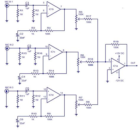 Dynamic Microphone Amplifier Circuit Diagram