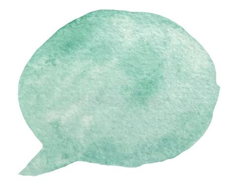 Watercolor Green Circle Speech And Thought Communication Bubble