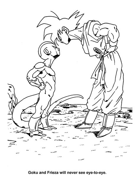 Goku And Frieza Coloring Page Anime Coloring Pages