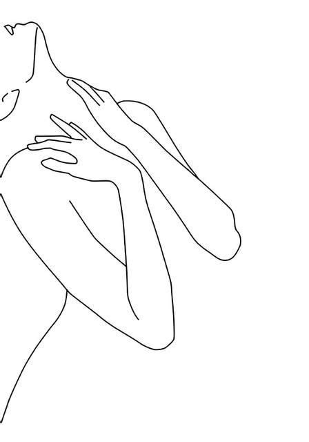 Single Line Drawing Woman Body One Line Abstract Womans Body Shape