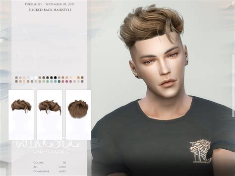 Slicked Back Male Hair To0908 By Wingssims Liquid Sims