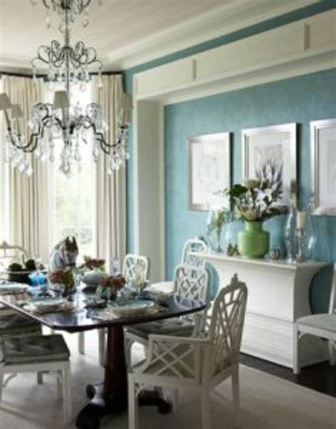 Blue And White Dining Rooms Country Club Homes