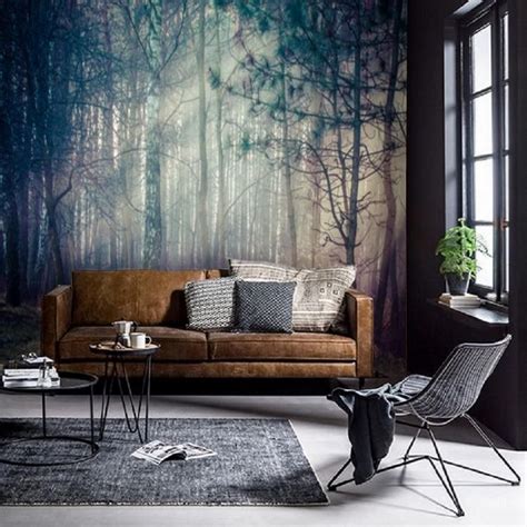 Peel And Stick Wall Paper Boho Misty Forest Wallpaper Wall Mural