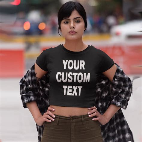 Custom Crop Top Ladies T Shirt In 2022 Crop Tops Women Custom Crop