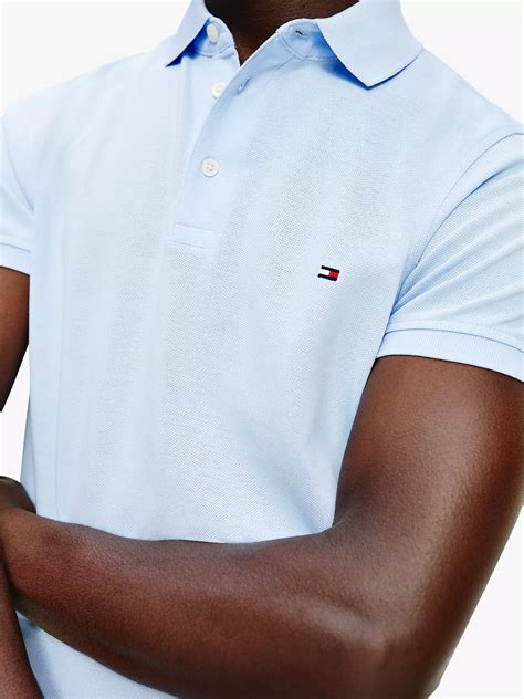 tommy hilfiger 1985 slim fit polo shirt sweet blue at john lewis and partners