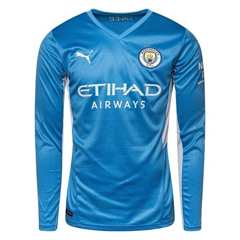 Manchester City Home Shirt 202122 Long Sleeves Kids