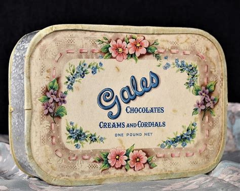 Vintage Gales Chocolate Creams And Cordials Box 1930s Shabby Chic
