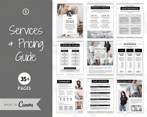 Price List Templates Editable Pricing And Services Guide Canva Ebook