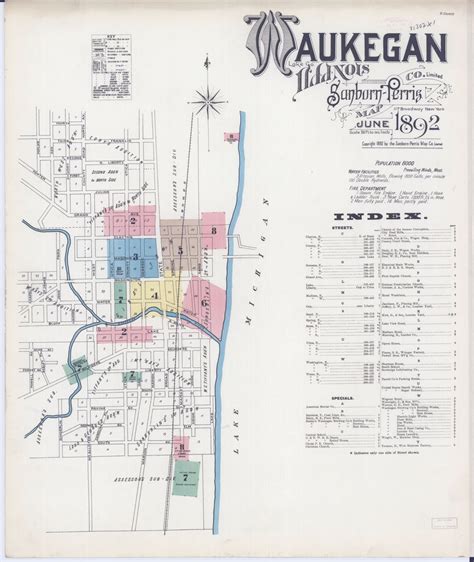 Waukegan Map Waukegan Illinois Black And White Map Waukegan Poster