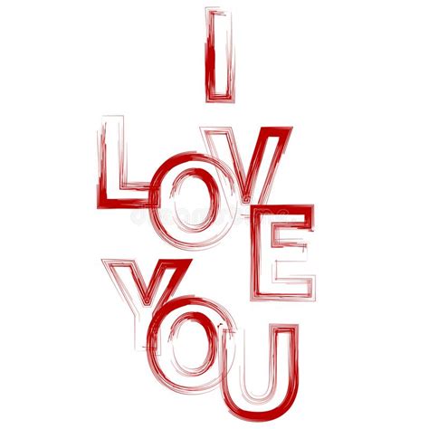 I Love You Red Text Stock Illustration Illustration Of Classical