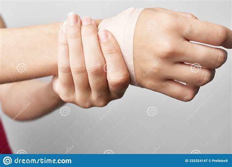 Bandaged Arm Joint Pain Treatment Medicine Close Up Stock Image Image