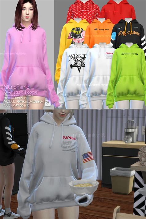 Oversized Hoodie For The Sims 4 In 2021 Oversized Sweater Women