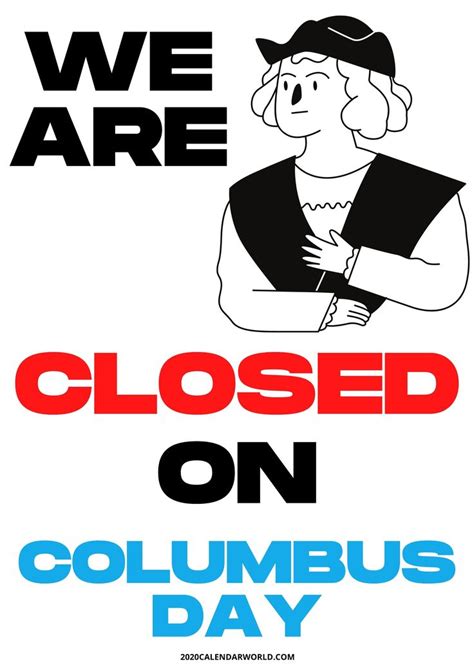 Printable We Are Closed Sign For Columbus Day Closed Sign Closed
