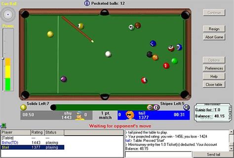Elaborate, rich visuals show your ball's path and give you a realistic feel for where it'll end up. Play Pool 8-ball online. Internet Billiard games