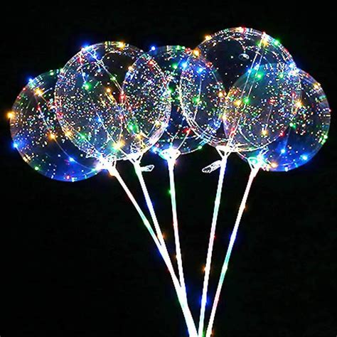 2pcs Reusable Luminous Led Balloon Transparent Round Bubble Decoration