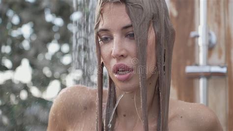 Sensual Woman In Outdoor Shower Stock Video Video Of Beautiful Holiday