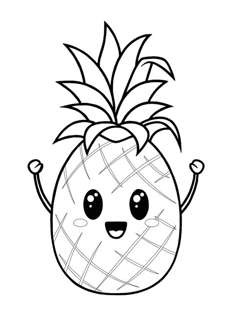 Simple Pineapple Coloring Page