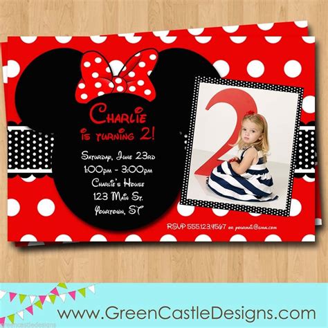 If you are planning a minnie mouse themed birthday party for your little one, be sure to order these minnie mouse themed invitations to send to family and friends! Customized Minnie Mouse Birthday Invitations | Drevio ...