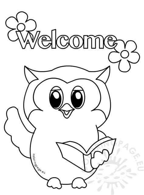 owls primary classroom colouring page coloring page