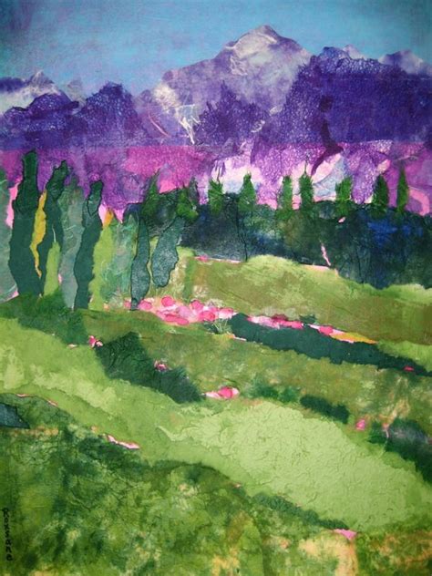 Mountain High | Collage landscape, Tissue paper art, Community art