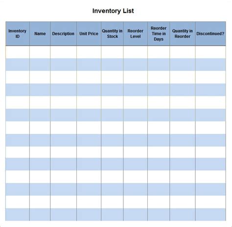 Let's take a look at one more 4. 16+ Inventory List Templates | MS Word, Excel & PDF ...
