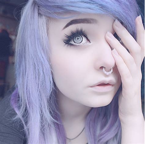 Milkwhore Instagram Purple Hair Septum Alternative Pastel Scene Emo Pastell Haar Emo