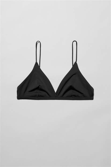 Ava Swim Top - Black - Swimwear - Weekday | Black swimwear, Green swimwear, White swimwear