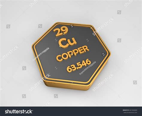 Ilustrasi Stok Copper Cu Chemical Element Periodic Table 661942603