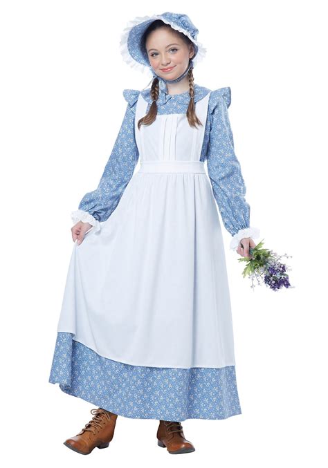 Graceart Pioneer Girl Costume Colonial Prairie Dress Dark Blue