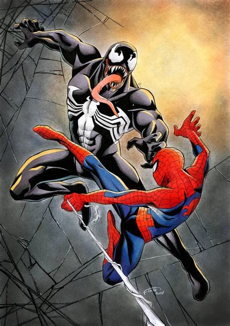 How To Draw Venom And Spiderman Fighting Catmommiescraftbin