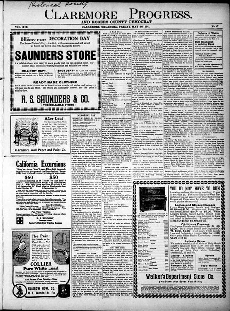 Claremore Progress. And Rogers County Democrat (Claremore, Okla.), Vol